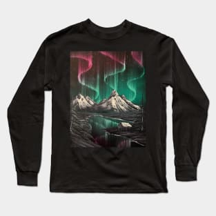 Christmas Northern Lights Long Sleeve T-Shirt